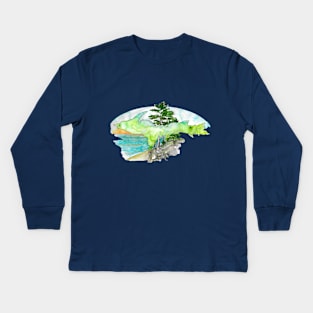 Natural Upper Peninsula Kids Long Sleeve T-Shirt